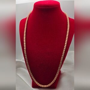 Rose Gold Over Sterling Silver Barrel Link Necklace